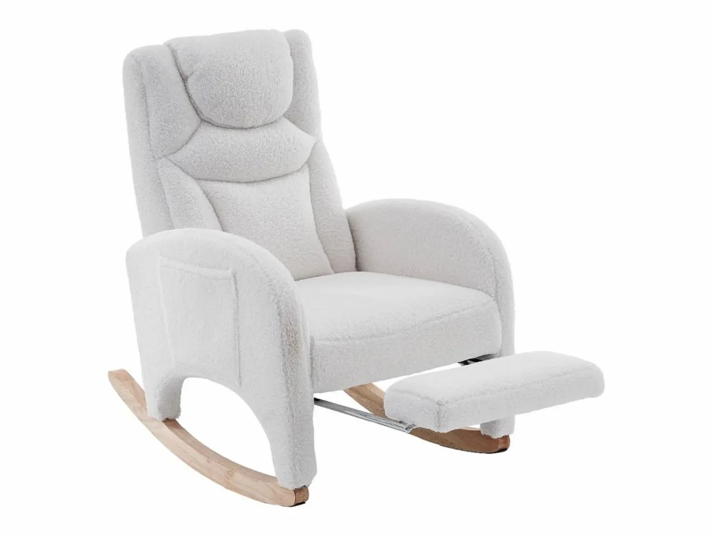 OKWISH Sillón Balancín|Sillón mecedor con reposabrazos, respaldo y reposapiés retráctil - tela afelpada - para salas de estar y estudios