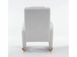 OKWISH Sillón Balancín|Sillón mecedor con reposabrazos, respaldo y reposapiés retráctil - tela afelpada - para salas de estar y estudios