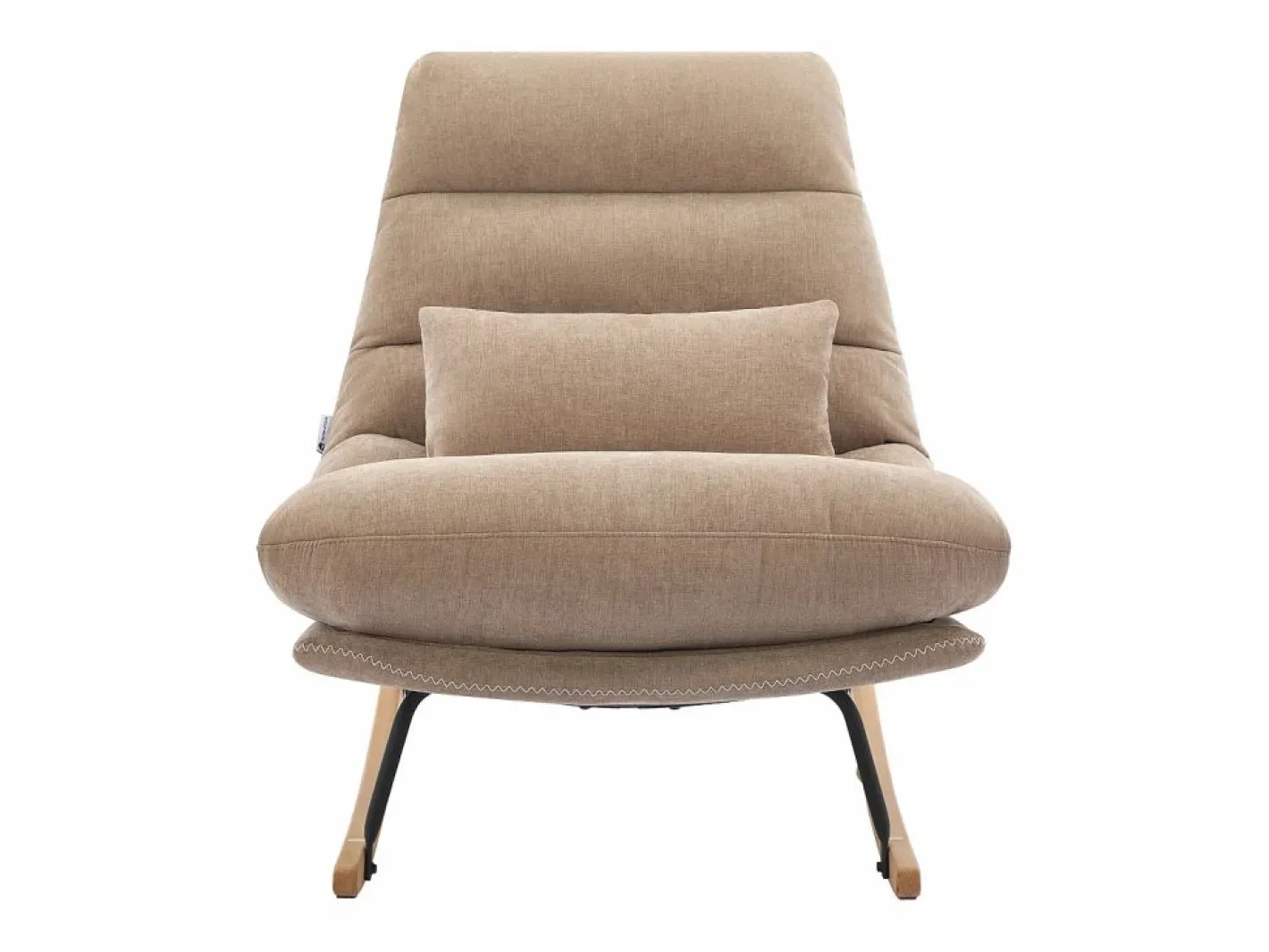 Sillón mecedora de tela color con base de madera RELIACO^Vente-unique Online