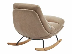 Sillón mecedora de tela color con base de madera RELIACO^Vente-unique Online