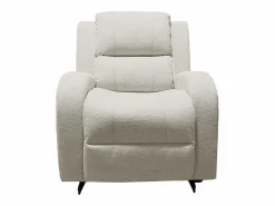 Sillón Balancín|Sillón Mecedora Relax con Reclinación Manual, Tapizado Microfibra, Modelo Sam, Arena
