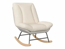 Sillón Balancín|Sillón Mecedora Tapizado - Con Respaldo Regulable, Para Salón - Dormitorio, Balcón - 90,5 x 74 x 98 cm