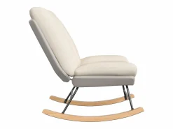 Sillón Balancín|Sillón Mecedora Tapizado - Con Respaldo Regulable, Para Salón - Dormitorio, Balcón - 90,5 x 74 x 98 cm