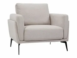 Sillón moderno de tejido efecto aterciopelado texturizado y metal negro MOSCO^Miliboo New