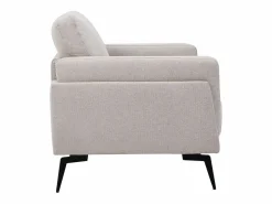 Sillón moderno de tejido efecto aterciopelado texturizado y metal negro MOSCO^Miliboo New