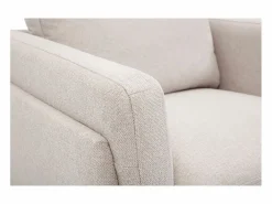 Sillón moderno de tejido efecto aterciopelado texturizado y metal negro MOSCO^Miliboo New