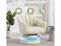 Sillón moderno giratorio 360° - 70 x 66 x 72 cm - con asiento y respaldo ergonómicos + reposabrazos - terciopelo -^Merax Hot