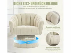 Sillón moderno giratorio 360° - 70 x 66 x 72 cm - con asiento y respaldo ergonómicos + reposabrazos - terciopelo -^Merax Hot