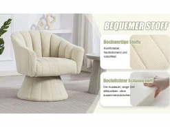 Sillón moderno giratorio 360° - 70 x 66 x 72 cm - con asiento y respaldo ergonómicos + reposabrazos - terciopelo -^Merax Hot