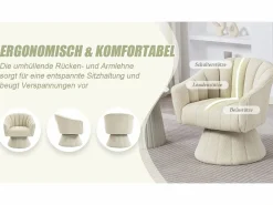 Sillón moderno giratorio 360° - 70 x 66 x 72 cm - con asiento y respaldo ergonómicos + reposabrazos - terciopelo -^Merax Hot