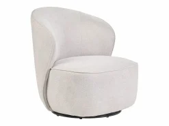 Sillón moderno giratorio de tejido efecto aterciopelado texturizado AMBER^Miliboo Discount