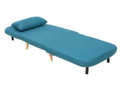 Miliboo Sillón Cama|Sillón nórdico convertible tejido petróleo AMIKO