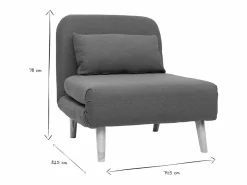 Miliboo Sillón Cama|Sillón nórdico convertible tejido petróleo AMIKO