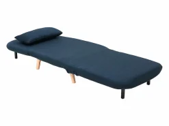 Miliboo Sillón nórdico convertible tejido oscuro AMIKO Azul