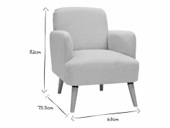 Sillón nórdico de tejido efecto aterciopelado texturizado y madera ISKO^Miliboo Hot