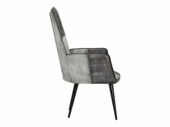 Clicnbuy Sillón orejero de cuero auténtico canela Gris Sale