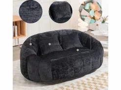 DripeX Sofás Club|Sillón Perezoso de Chenilla - 2 Plazas - con 2 Cojines - 62cm Profundidad de Asiento - Carga Máx. 250kg -