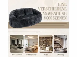 DripeX Sofás Club|Sillón Perezoso de Chenilla - 2 Plazas - con 2 Cojines - 62cm Profundidad de Asiento - Carga Máx. 250kg -