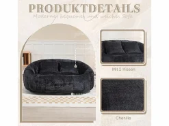 DripeX Sofás Club|Sillón Perezoso de Chenilla - 2 Plazas - con 2 Cojines - 62cm Profundidad de Asiento - Carga Máx. 250kg -
