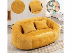 DripeX Sofás Club|Sillón Perezoso de Chenilla - 2 Plazas - con 2 Cojines - 62cm Profundidad de Asiento - Carga Máx. 250kg -
