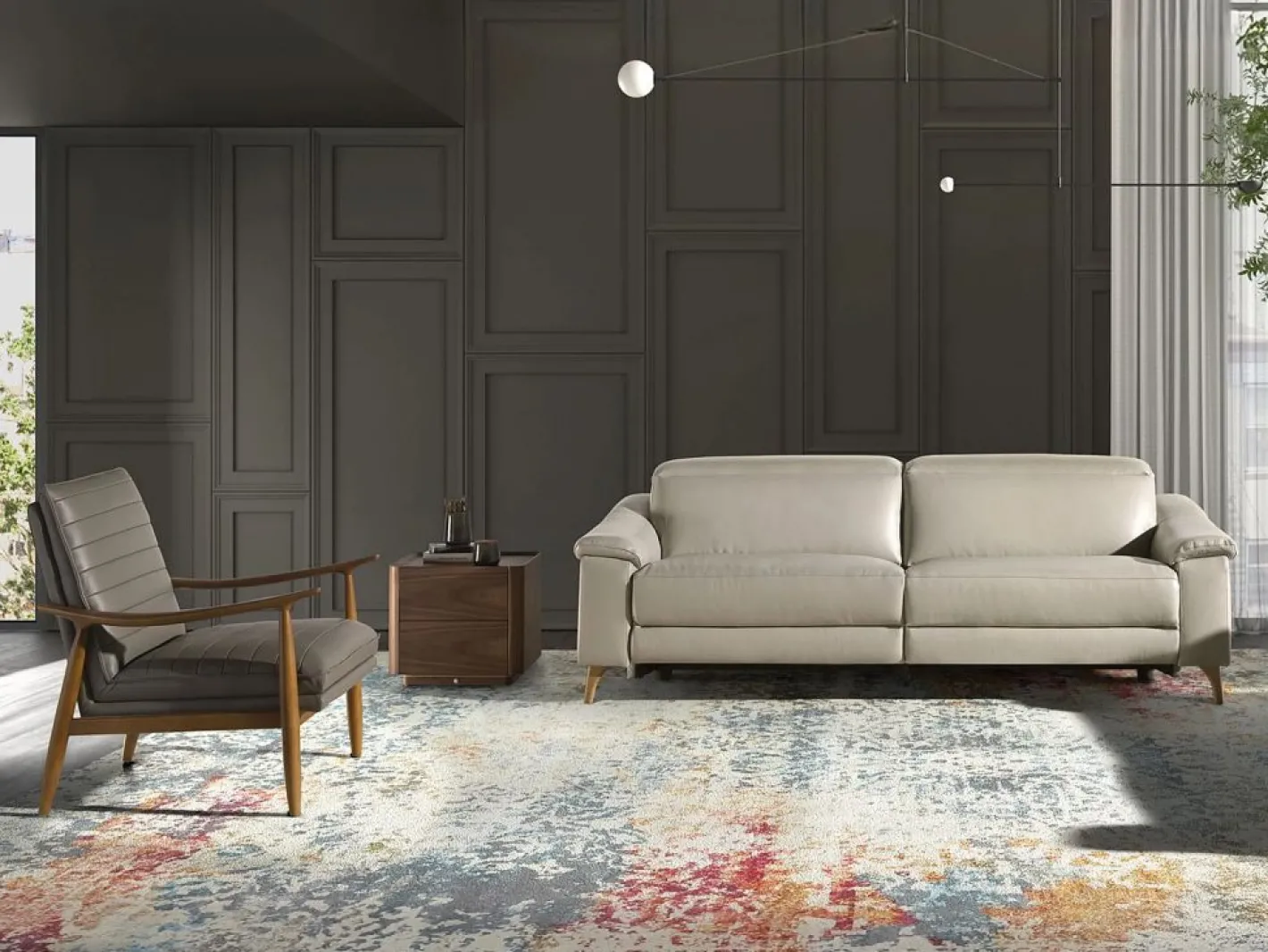 Angel Cerda Sillón De Piel|Sillón piel gris oscuro 5130