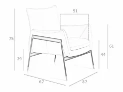 Angel Cerda Sillón piel marrón 5091 Marru00f3n Outlet