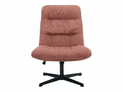 Vente-unique Sillón pivotante de tela jaspeado color SELENDO Terracota New