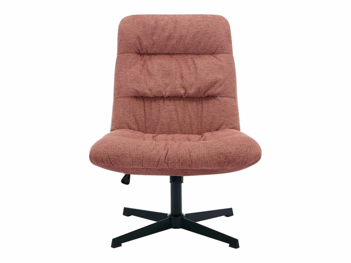 Vente-unique Sillón pivotante de tela jaspeado color SELENDO Terracota New