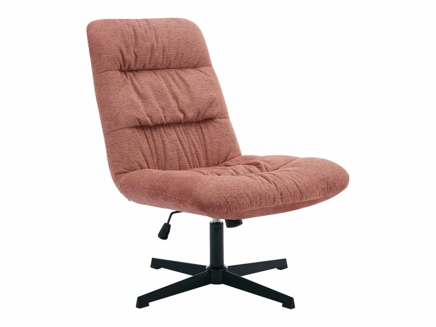 Vente-unique Sillón pivotante de tela jaspeado color SELENDO Terracota New