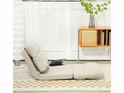 Sillón Cama|Sillón plegable regulable en 6 posiciones, cojín grueso, función cama, poliéster, (70x72x56cm)