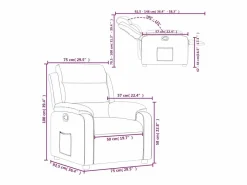 vidaxl Sillón reclinable de cuero sintético Gris Online