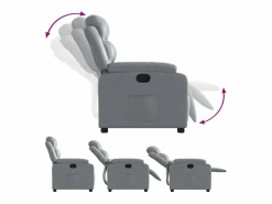 vidaxl Sillón reclinable de cuero sintético Gris Online