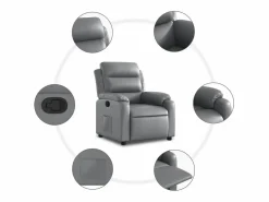 vidaxl Sillón reclinable de cuero sintético Gris Online