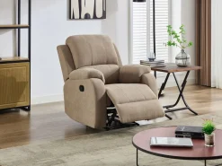 Vente-unique Sillón reclinable de microfibra color - BRODY Topo Outlet