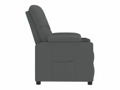 vidaxl Sillón reclinable de tela oscuro Gris New