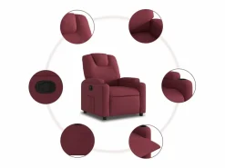 Sillón reclinable de tela tinto^vidaxl Online