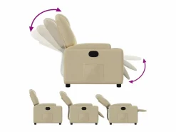 vidaxl Sillón reclinable de tela Crema Hot