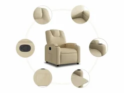 vidaxl Sillón reclinable de tela Crema Hot