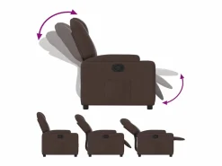 vidaxl Sillón Relax|Sillón reclinable de tela marrón oscuro