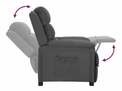vidaxl Sillón Relax|Sillón reclinable de tela oscuro