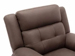 Vente-unique Sillón Relax|Sillón reclinable eléctrico de microfibra con aspecto de cuero envejecido marrón ORTIANO