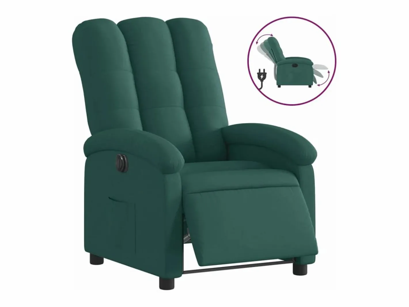 vidaxl Sillón reclinable eléctrico tela oscuro Verde Online