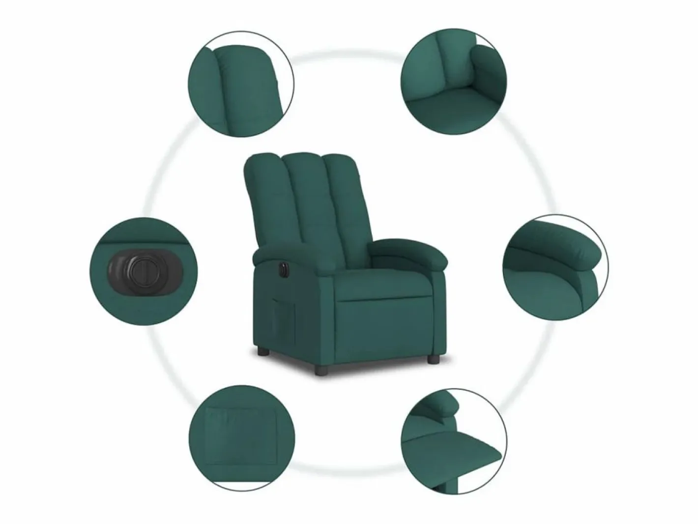 vidaxl Sillón reclinable eléctrico tela oscuro Verde Online