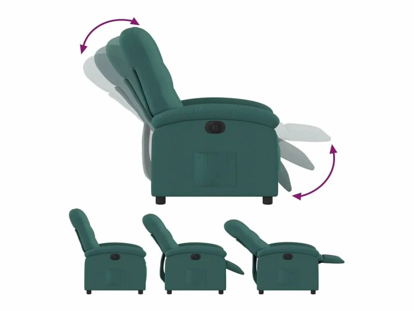 vidaxl Sillón reclinable eléctrico tela oscuro Verde Online