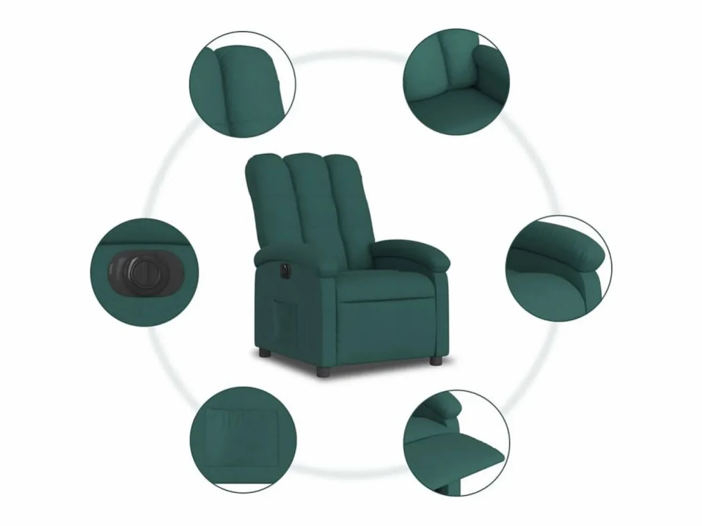 vidaxl Sillón reclinable eléctrico tela oscuro Verde Online
