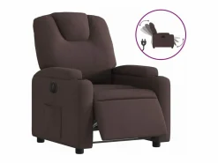 Sillón reclinable eléctrico tela marrón oscuro^vidaxl Discount