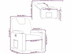 Sillón reclinable eléctrico tela marrón oscuro^vidaxl Discount
