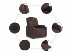 Sillón reclinable eléctrico tela marrón oscuro^vidaxl Discount
