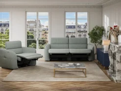 Vente-unique Sillón Relax|Sillón reclinable eléctrico de tela jaspeado OZARTO