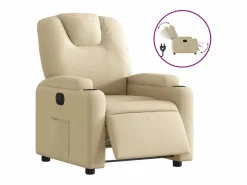 vidaxl Sillón reclinable eléctrico de tela Crema